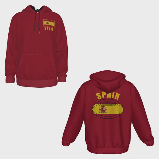 Spain Unisex Rugby Fan Pullover Hoodie Video