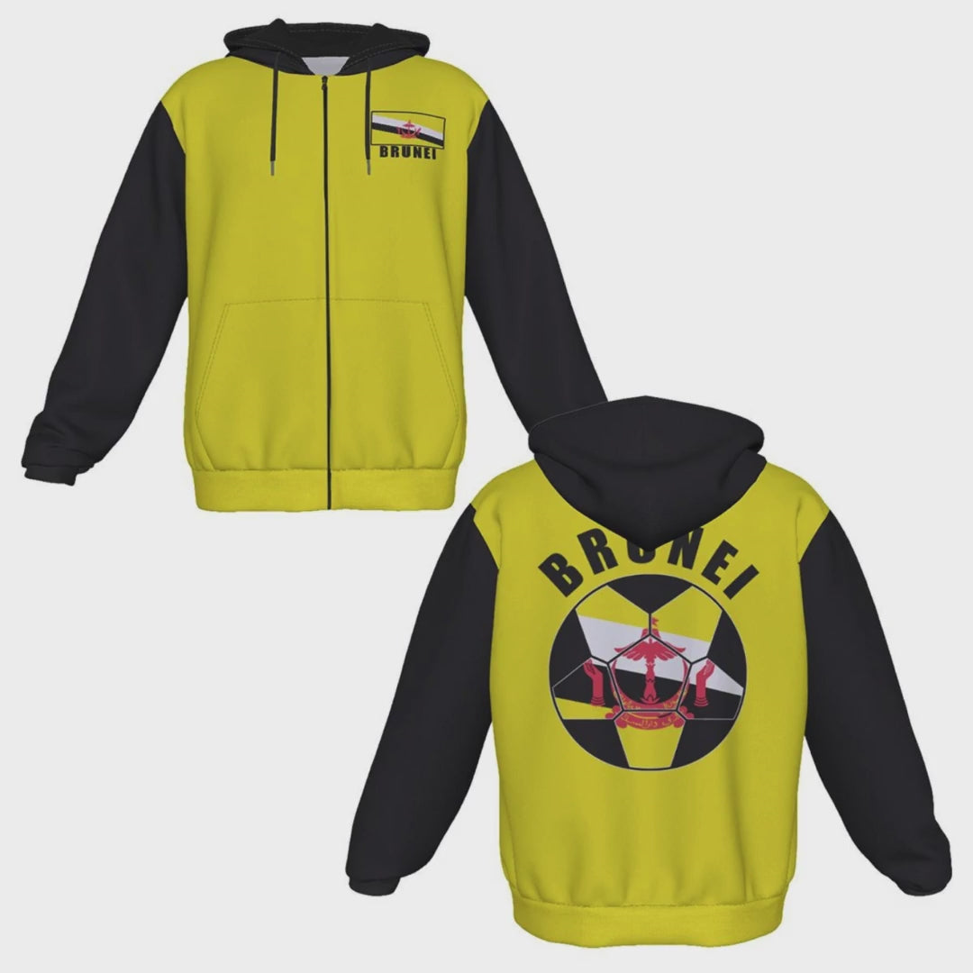 Brunei Unisex Football Fan Zip Hoodie Video