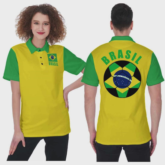 Brasil Unisex Football Fan Polo Shirt video