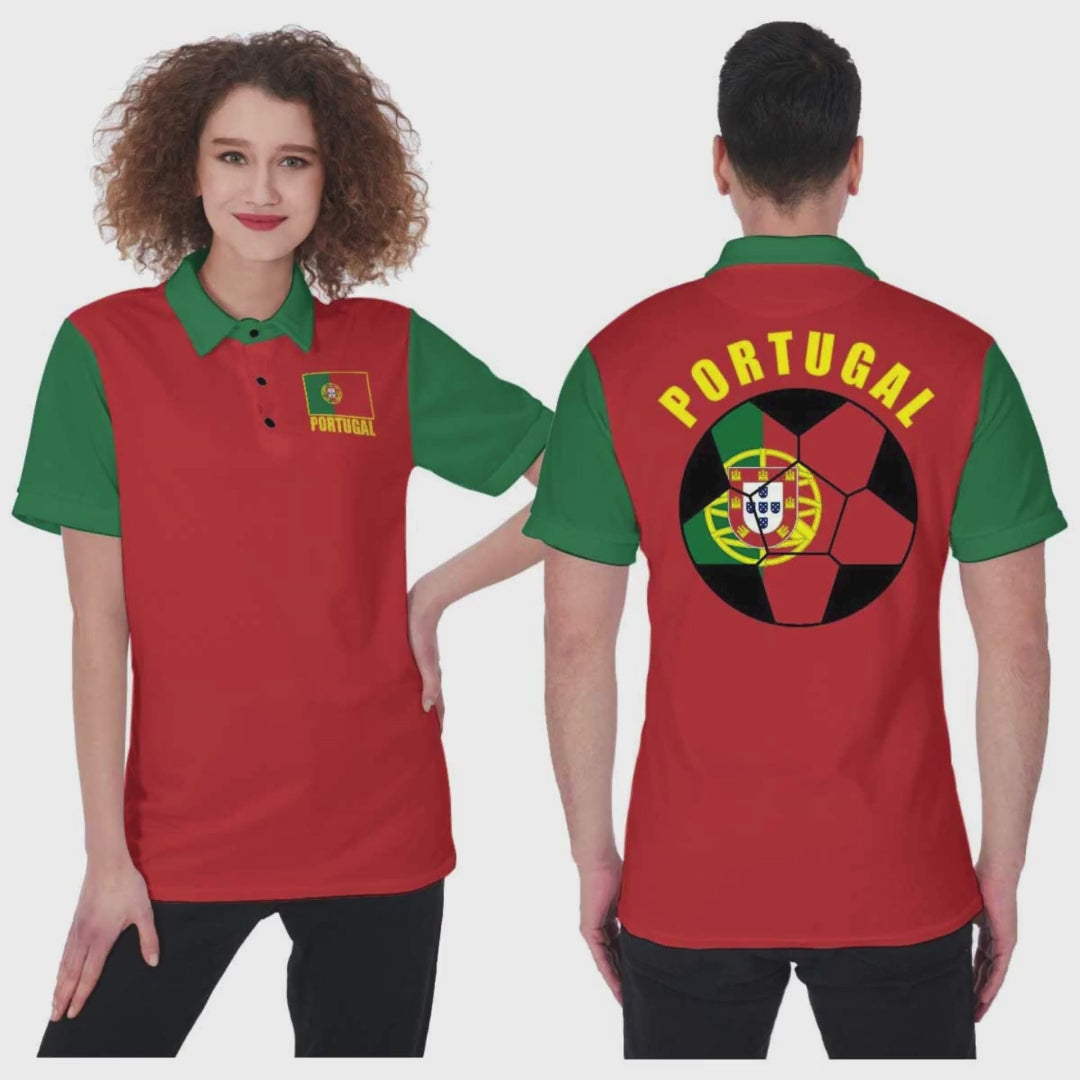 Portugal Unisex Football Fan Polo Shirt Video