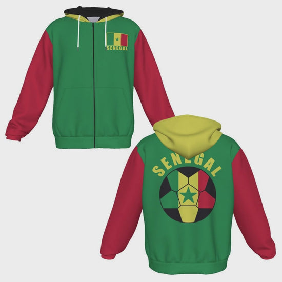 Senegal Unisex Football Fan Zip Hoodie Video