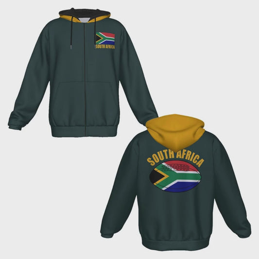 South Africa Unisex Rugby Fan Zip Hoodie Video