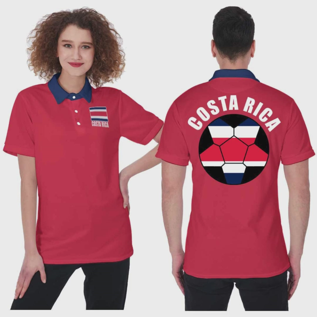 Costa Rica Unisex Football Fan Polo Shirt Video