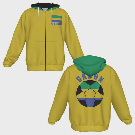 Gabon Unisex Football Fan Zip Hoodie Video