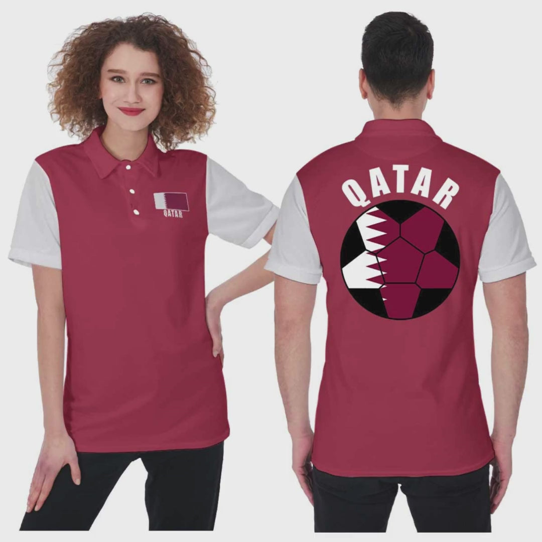 Qatar Unisex Football Fan Polo Shirt Video