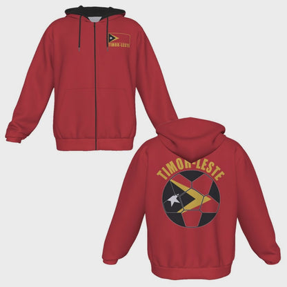 Timor-Leste (East Timor) Unisex Football Fan Zip Hoodie Video