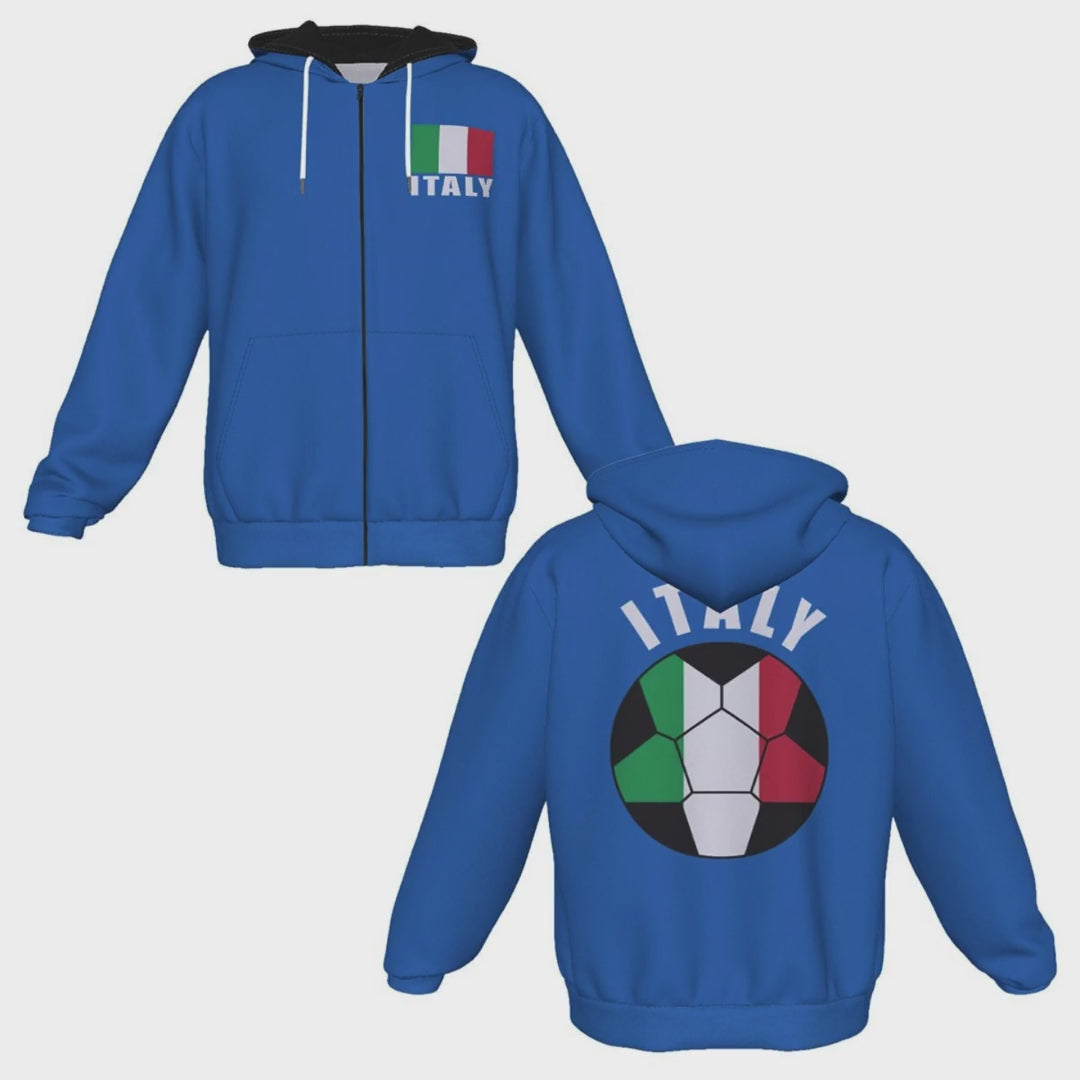 Italy Unisex Football Fan Zip Hoodie Video