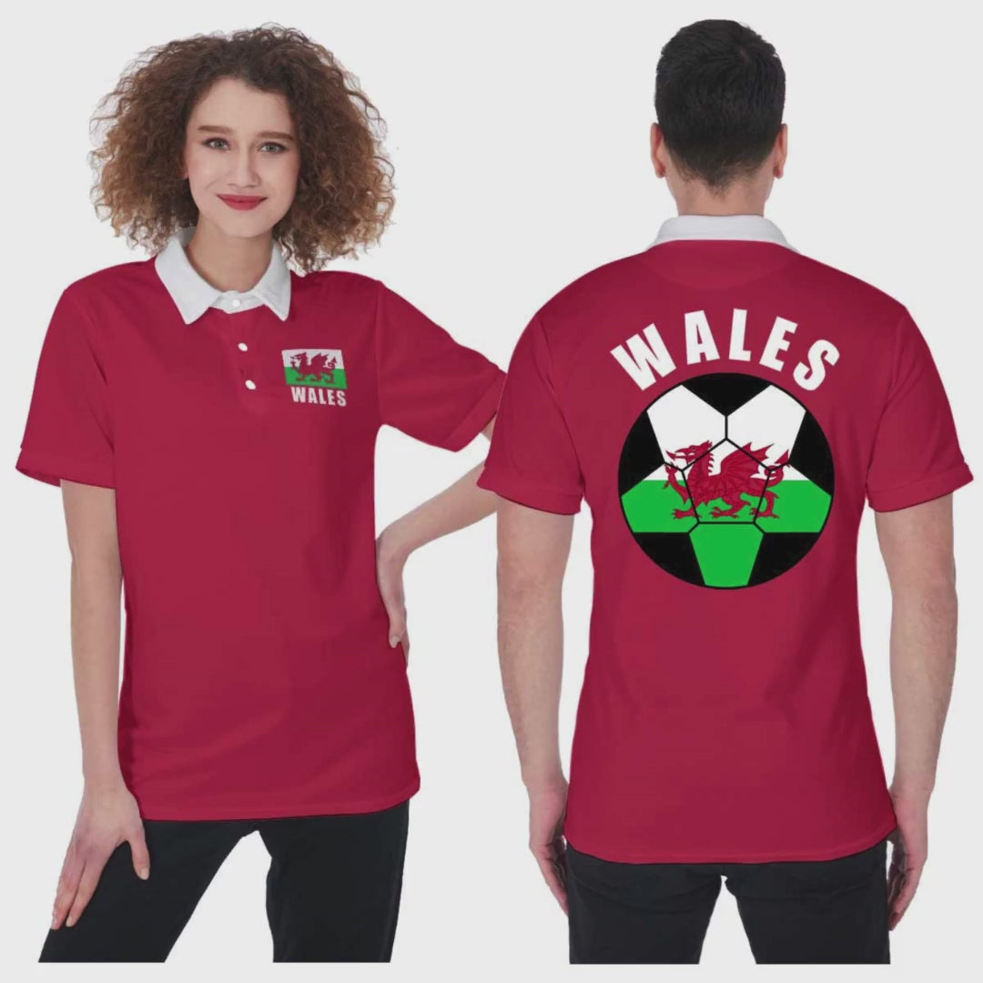 Wales Unisex Football Fan Polo Shirt Video