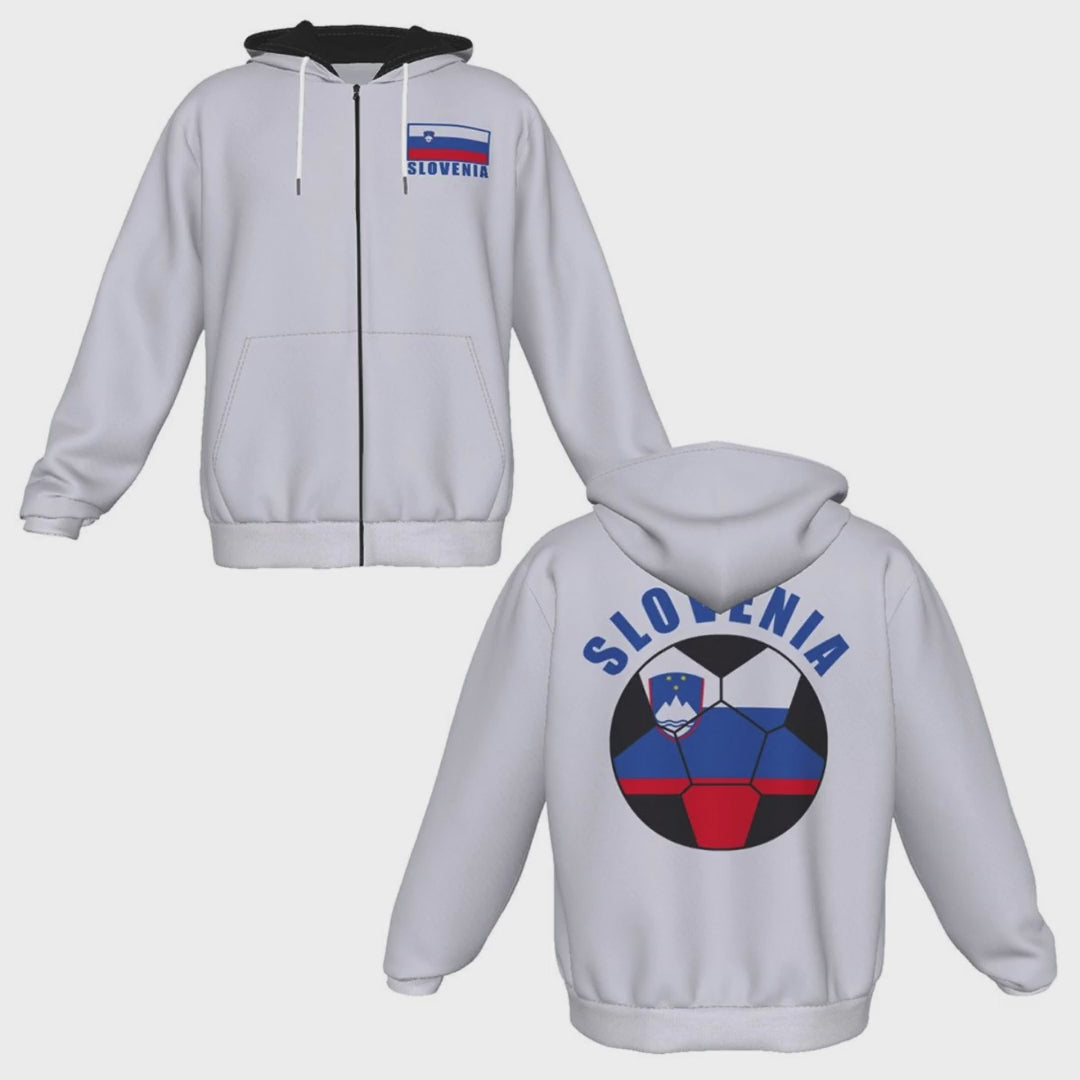 Slovenia Unisex Football Fan Zip Hoodie Video