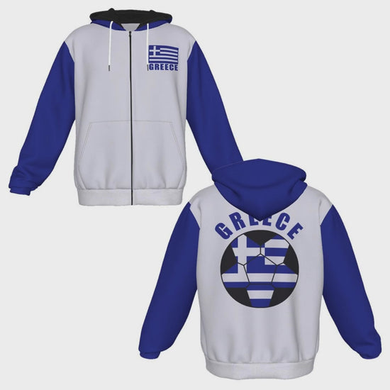 Greece Unisex Football Fan Zip Hoodie Video