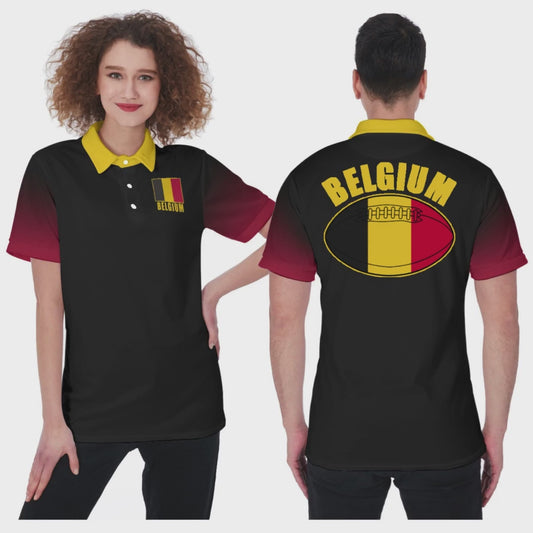 Belgium Unisex Rugby Fan Polo Shirt Video