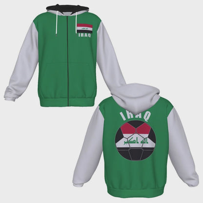 Iraq Unisex Football Fan Zip Hoodie Video