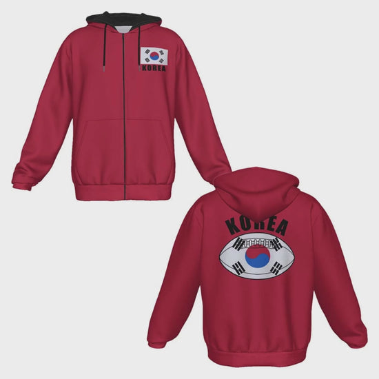 Korea Unisex Rugby Fan Zip Hoodie Video