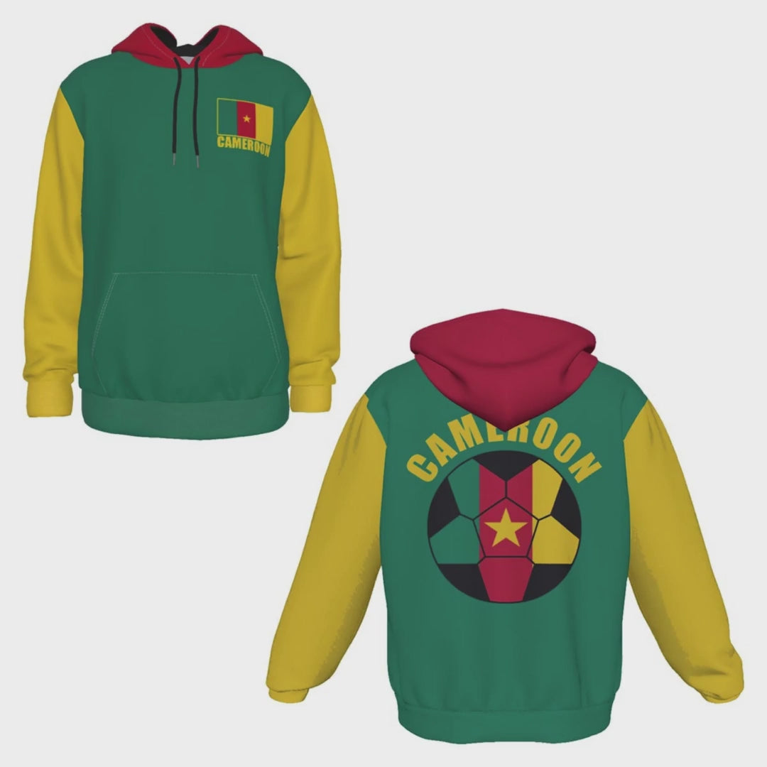 Cameroon Unisex Football Fan Pullover Hoodie Video