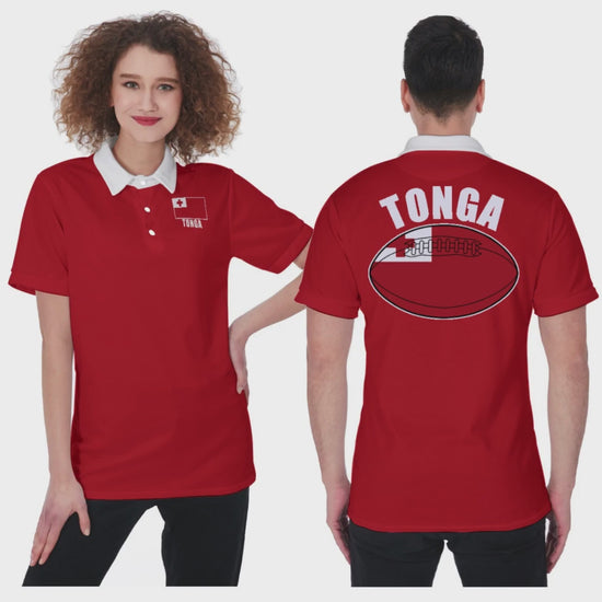 Tonga Unisex Rugby Fan Polo Shirt Video