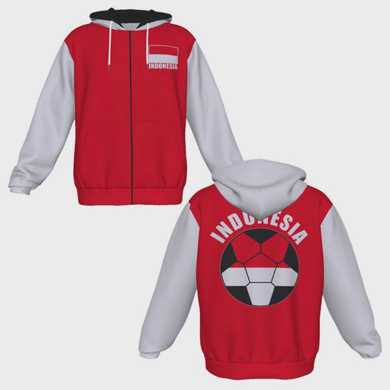 Indonesia Unisex Football Fan Zip Hoodie Video