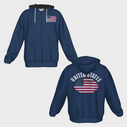 United States Unisex Rugby Fan Zip Hoodie Video