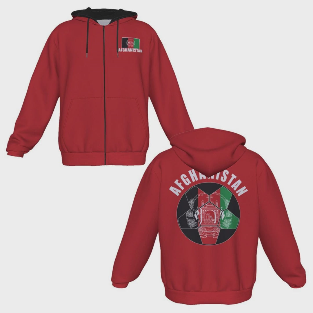 Afghanistan Unisex Football Fan Zip Hoodie Video