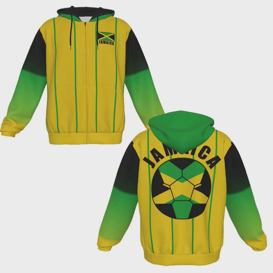 Jamaica Unisex Football Fan Zip Hoodie Video