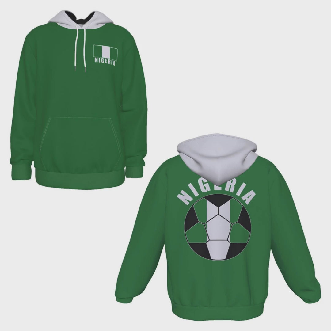 Nigeria Unisex Football Fan Pullover Hoodie Video