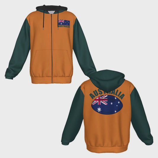 Australia Unisex Rugby Fan Zip Hoodie Video