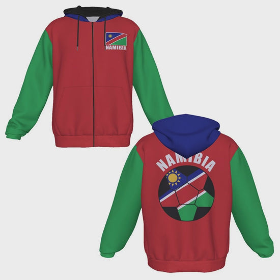 Namibia Unisex Football Fan Zip Hoodie Video