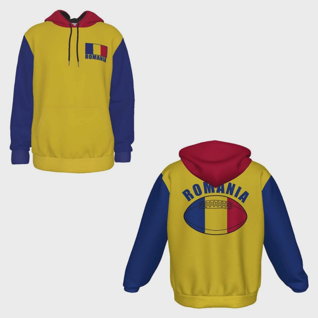 Romania Unisex Rugby Fan Pullover Hoodie Video