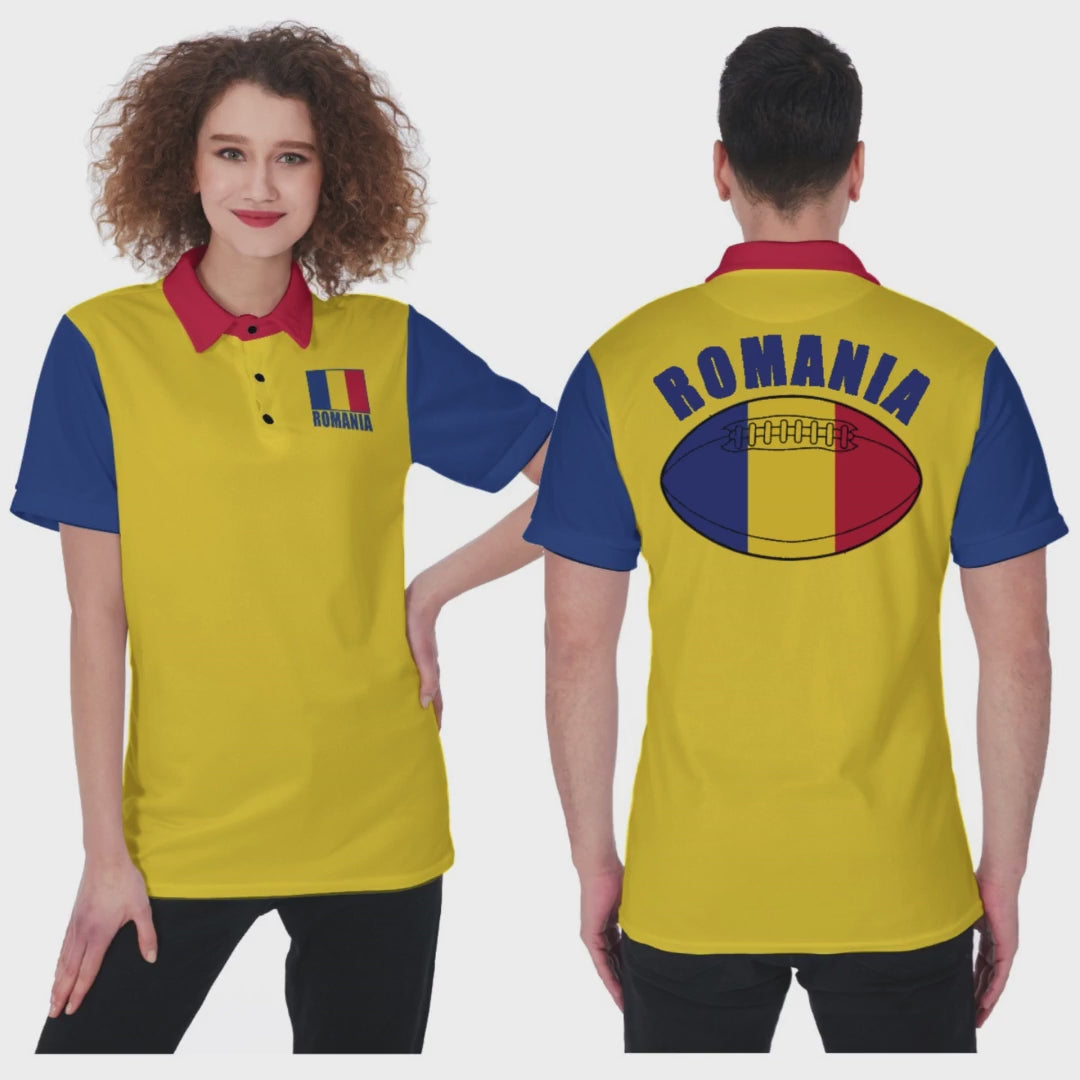 Romania Unisex Rugby Fan Polo Shirt Video