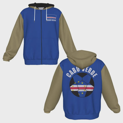 Cabo Verde (Cape Verde) Unisex Football Fan Zip Hoodie Video