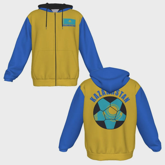 Kazakhstan  Unisex Football Fan Zip Hoodie Video