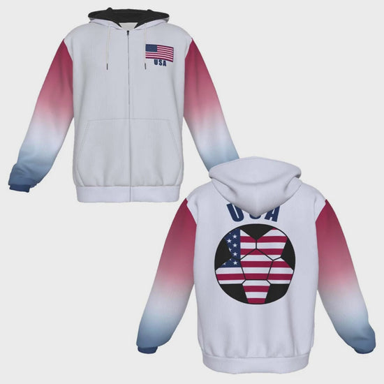 USA Unisex Football Fan Zip Hoodie Video