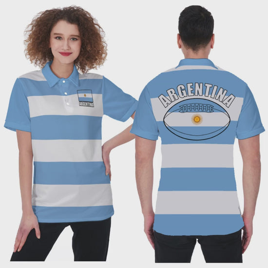 Argentina Unisex Rugby Fan Polo Shirt Video