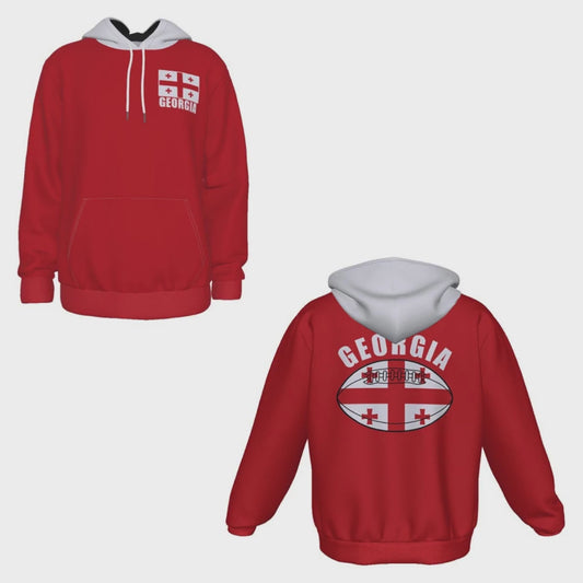 Georgia Unisex Rugby Fan Pullover Hoodie Video