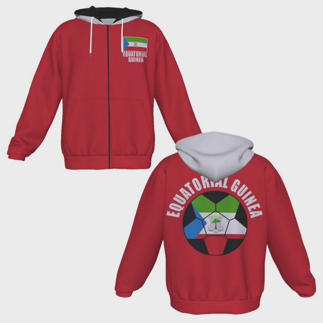 Equatorial Guinea Unisex Football Fan Zip Hoodie Video