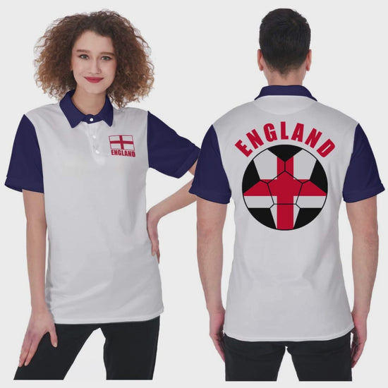 England Unisex Football Fan Polo Shirt Video