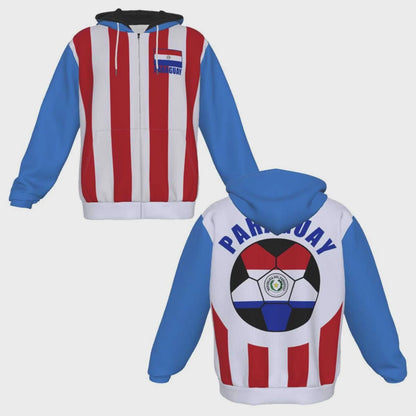 Paraguay Unisex Football Fan Zip Hoodie Video