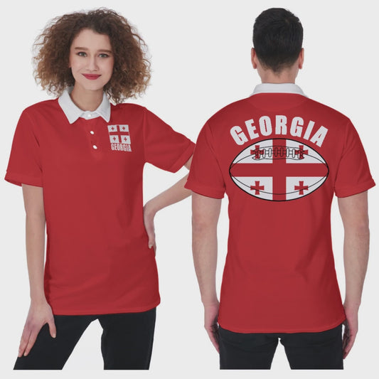 Georgia Unisex Rugby Fan Polo Shirt Video