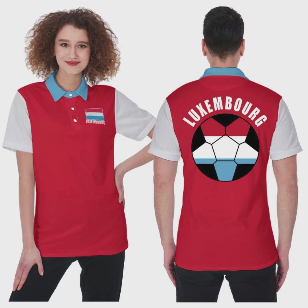 Luxembourg Unisex Football Fan Polo Shirt Video