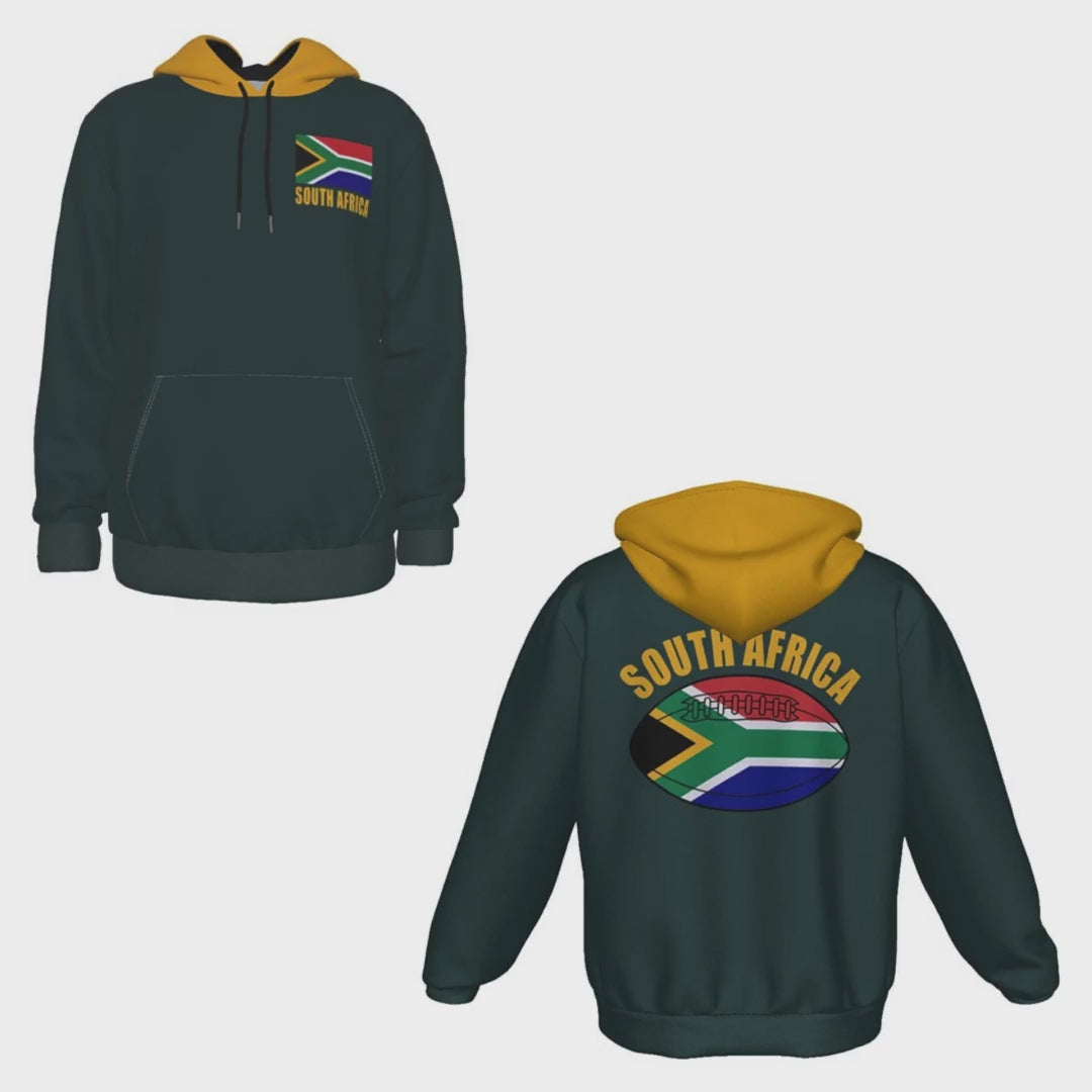 South Africa Unisex Rugby Fan Pullover Hoodie Video