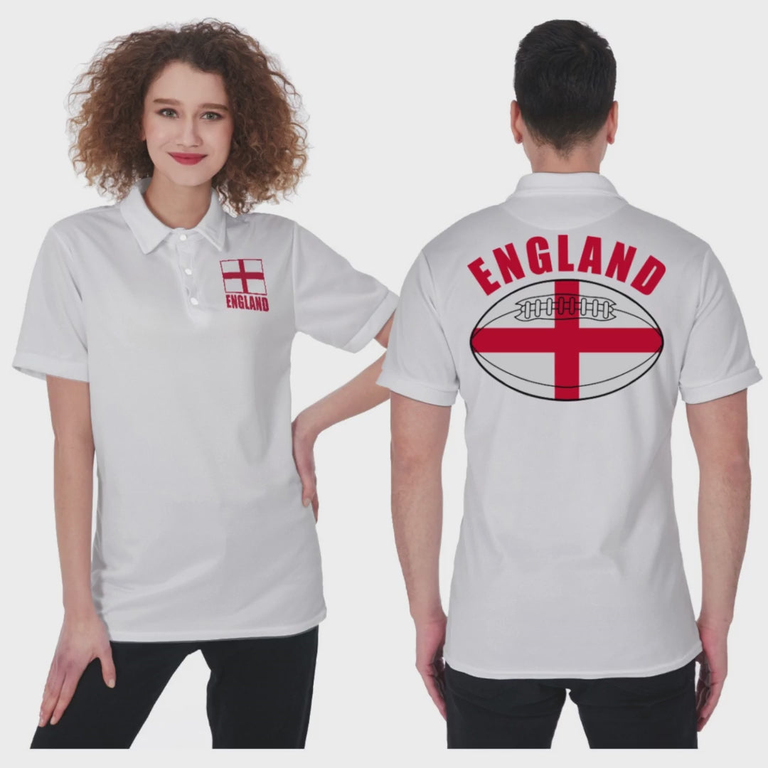 England Unisex Rugby Fan Polo Shirt Video