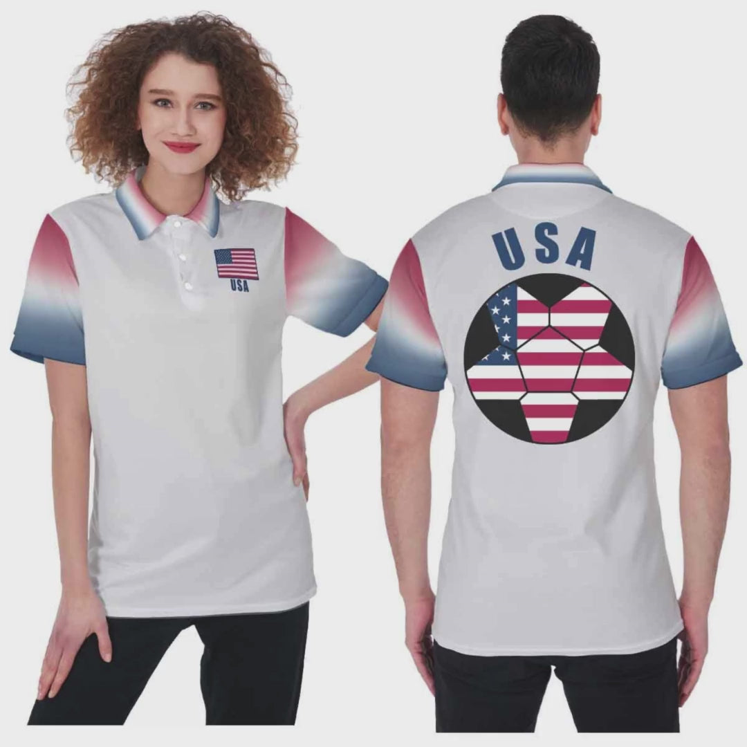 USA Unisex Football Fan Polo Shirt Video