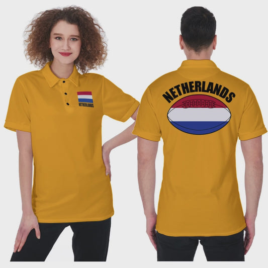 Netherlands Unisex Rugby Fan Polo Shirt Video