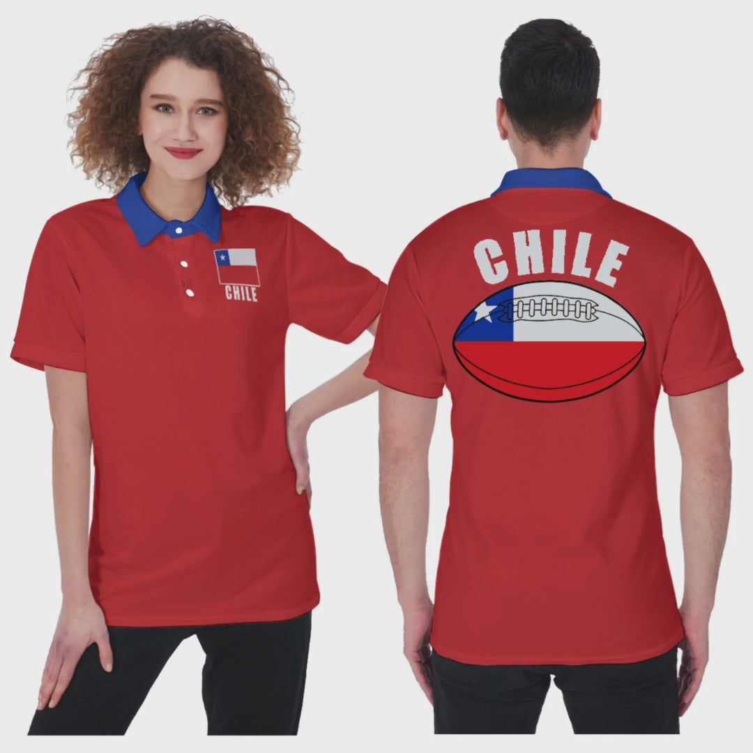 Chile Unisex Rugby Fan Polo Shirt Video