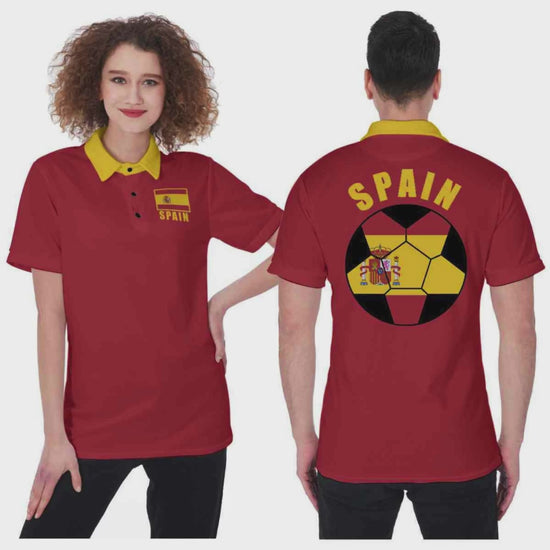 Spain Unisex Football Fan Polo Shirt Video