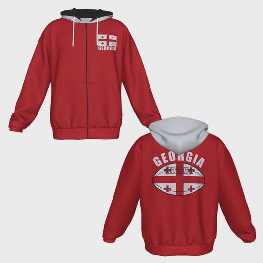 Georgia Unisex Rugby Fan Zip Hoodie Video