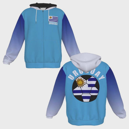 Uruguay Unisex Football Fan Zip Hoodie Video