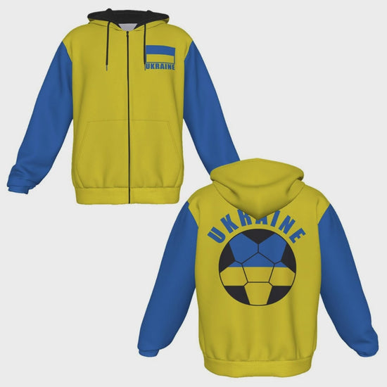 Ukraine Unisex Football Fan Zip Hoodie Video