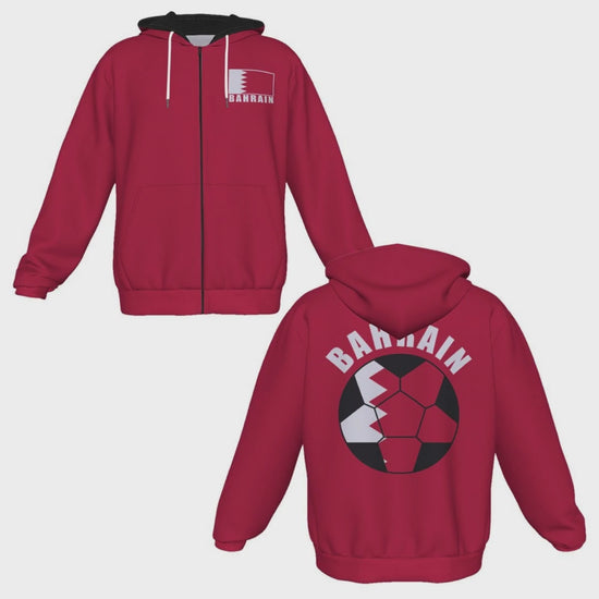 Bahrain Unisex Football Fan Zip Hoodie Video