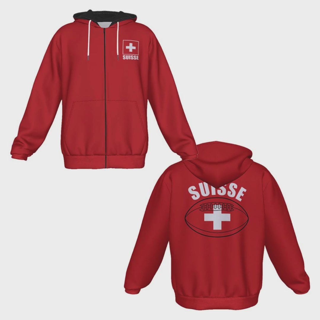 Suisse Unisex Rugby Fan Zip Hoodie Video