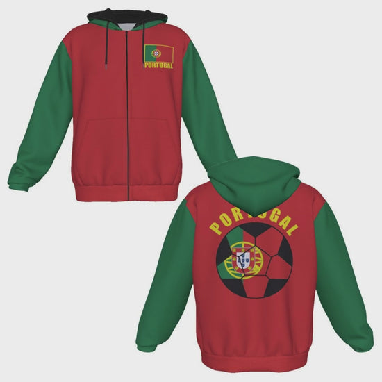 Portugal Unisex Football Fan Zip Hoodie Video